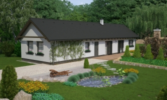 Country-style house suitable for a narrow plot